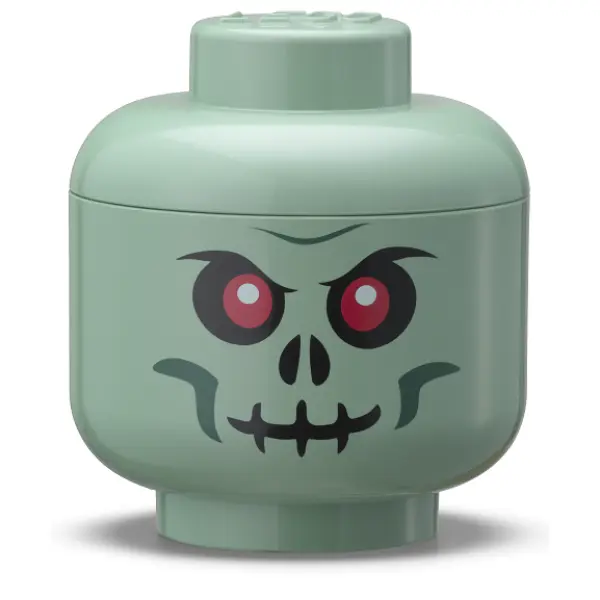 LEGO úložná hlava (mini) - zelený kostlivec
