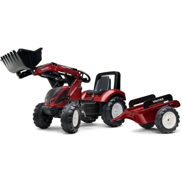 Falk Šlapací traktor 4000 VALTRA S4 s předním nakladačem a vlečkou