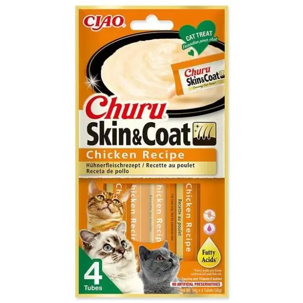 Churu Cat Skin&Coat Chicken Recipe 4x14g + Množstevní sleva