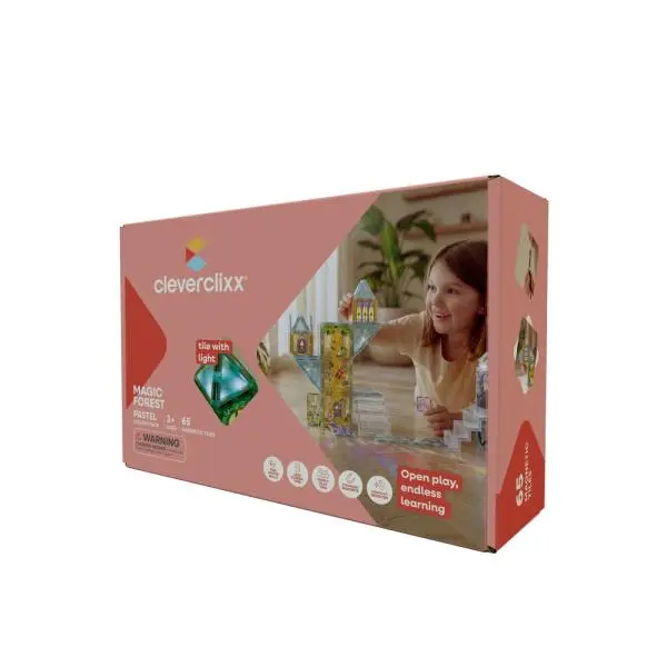 Magnetická stavebnice Cleverclixx - Magic Forest Pack Pastel - 65 ks uni