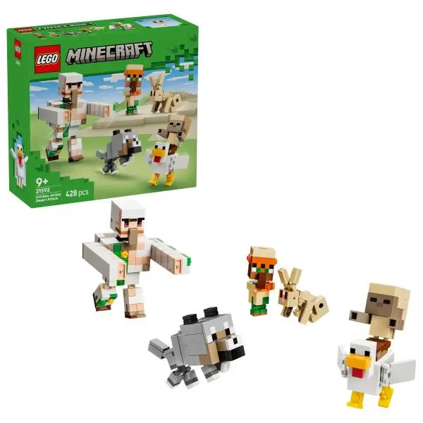 LEGO Minecraft 21592 Kuřecí žokej a útok v poušti