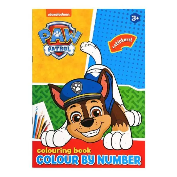 Teddies Malování podle čísel pracovní sešit se samolepkami Tlapková patrola/Paw Patrol 21 x 29,5 cm