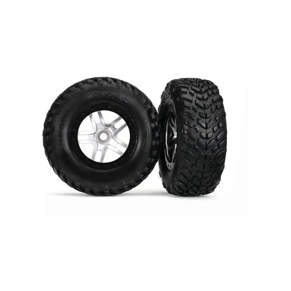 Traxxas kolo 2.2/3.0", disk SCT Split-Spoke stříbrný-černý, pneu SCT S1 (2)