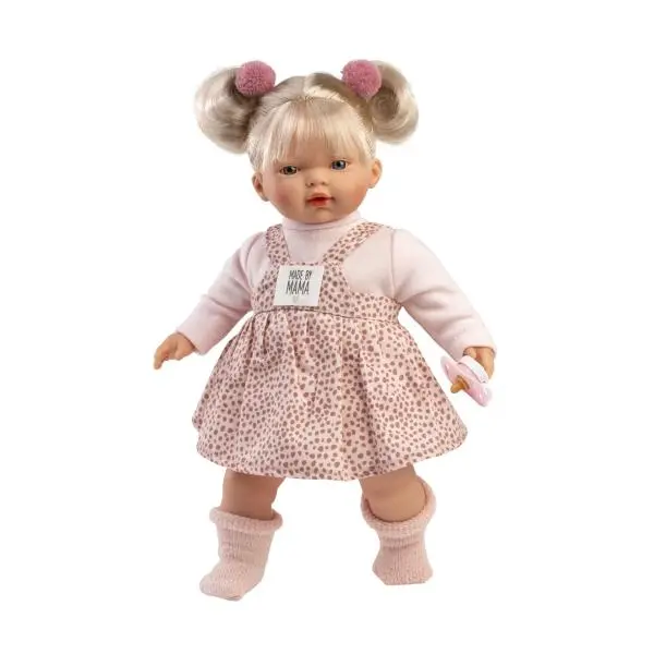 Llorens 33158 ROBERTA - realistická panenka se zvuky a měkkým látkovým tělem - 33 cm