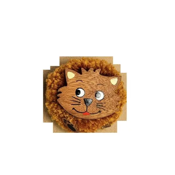 2Kids Toys Dřevěná magnetka velká pompon Kočka