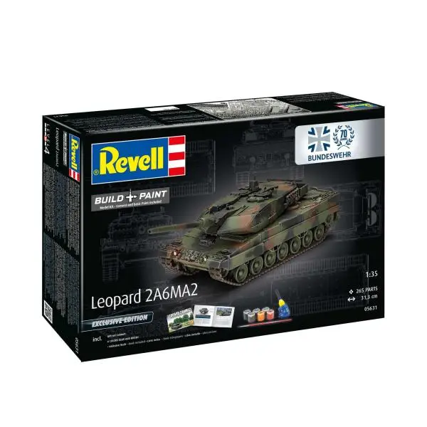 REVELL Gift-Set tank 05631 70 Years Bundeswehr: Leopard 2 A6A2 Exclusive Edition 1:35