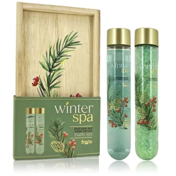 ACCENTRA Sada koupelová Winter Spa v dřevěné krabici Zimní ovoce 60ml + 80g