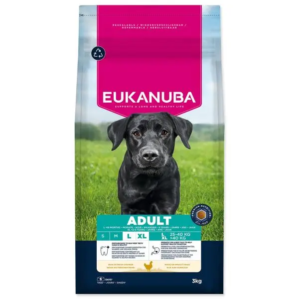 Krmivo EUKANUBA Adult Large rich in fresh chicken 3 kg