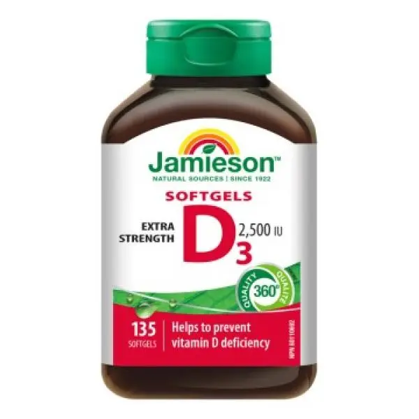 Jamieson Vitamín D3 2500 IU 135 kapslí
