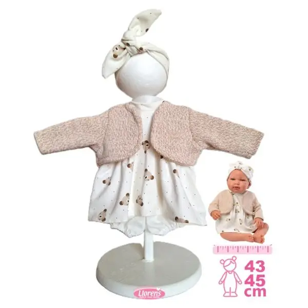 Llorens M844-010 Obleček pro panenku miminko NEW BORN velikosti 43-45 cm