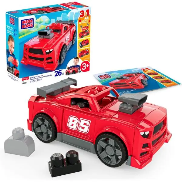 Mattel Mega Bloks Stavebnice závodního auta 3 v 1