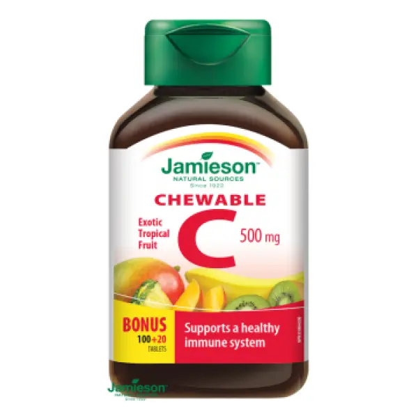 Jamieson Vitamín C 500 mg tropické ovoce 120 cucacích tablet