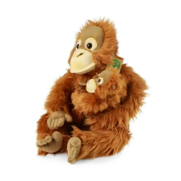 Plyšový orangutan s mláďaťom 28 cm EKO-PŘÁTELSKÝ