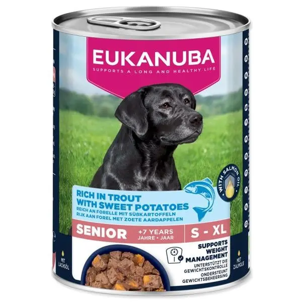 Konzerva EUKANUBA Senior bohatá na pstruha s batáty 400 g