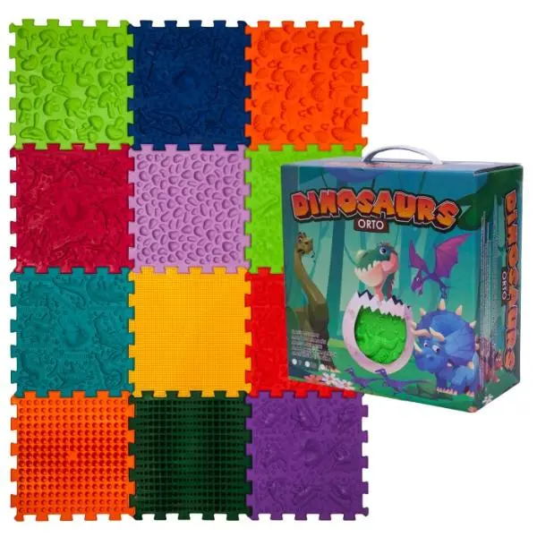 Ortek Masážní podložka Ortek Dinosauři Puzzle 12 prvků