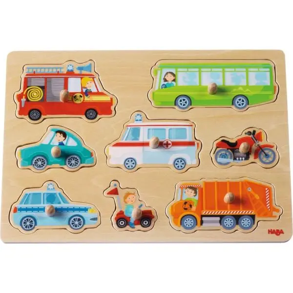 Haba Drevené vkladacie puzzle Dopravné prostriedky - puzzle z kategorie Maxi dieliky