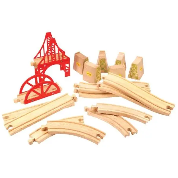 Bigjigs Rail Dřevěné koleje set most 18 dílů