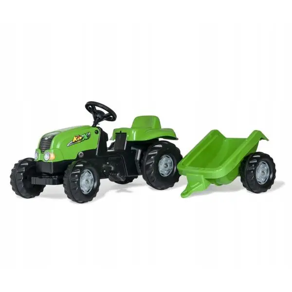Rolly Toys Šlapací traktor Rolly Kid s vlečkou zelený