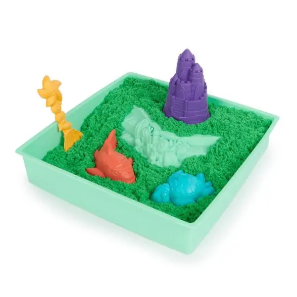 Kinetic sand krabice tekutého písku s podložkou zelená barva