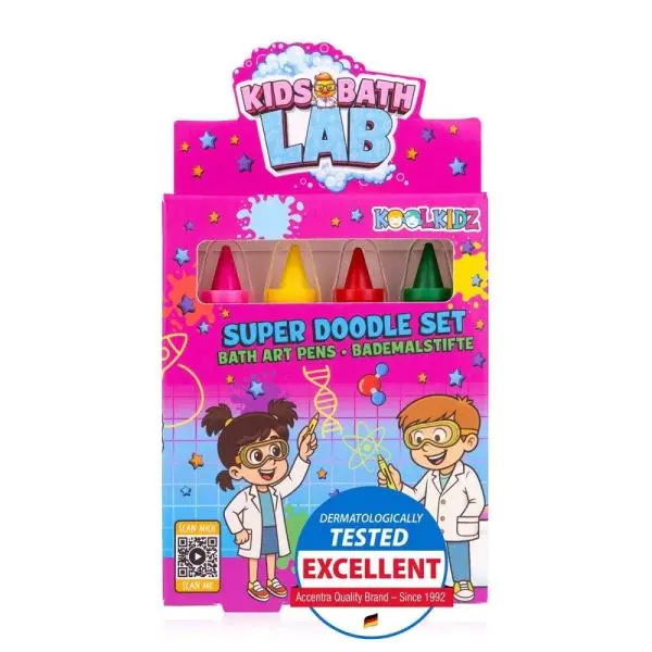 ACCENTRA Pastelky do vany KOOLKIDZ v dárkové krabičce Jablko 4 barvy x 5g