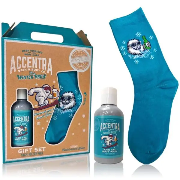 ACCENTRA Set koupelový Men's Collection Winter Edition s párem ponožek Cedrové dřevo 150ml