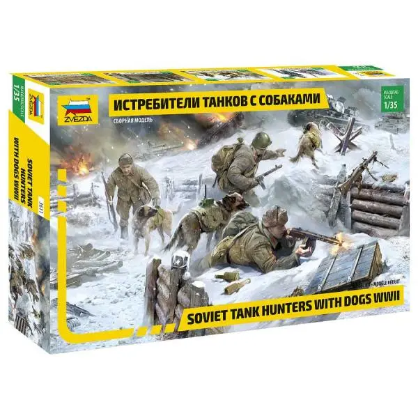 Model Kit figurky 3611 - Sovětští lovci tanků se psy (1:35)