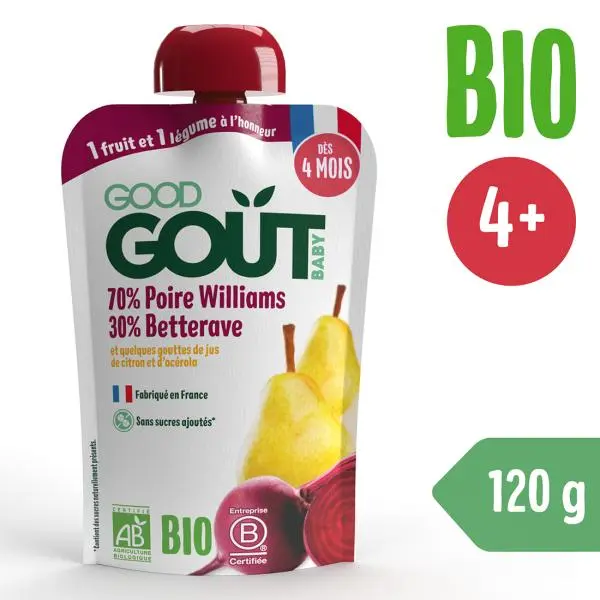 GOOD GOUT Hruška Williams s červenou řepou 4m+ BIO 120 g