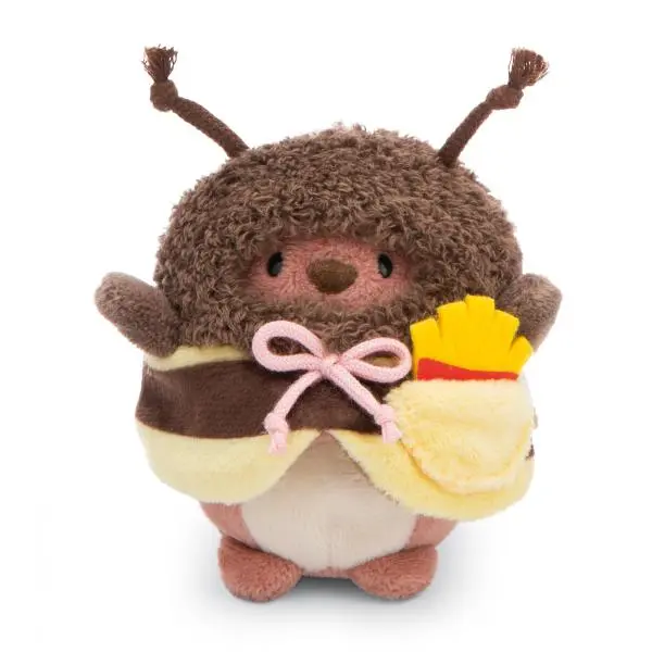 NICI plyš MyMochi Medvídek Nomo 8cm v kostýmu včelky a hranolkami,set dárkové balení 8,5x6,5x10cm