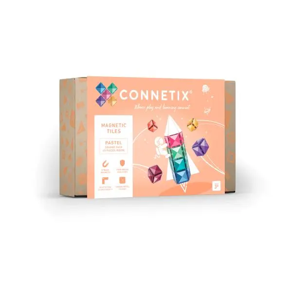 Connetix Tiles - Magnetická stavebnice Čtverce PASTEL 40 ks