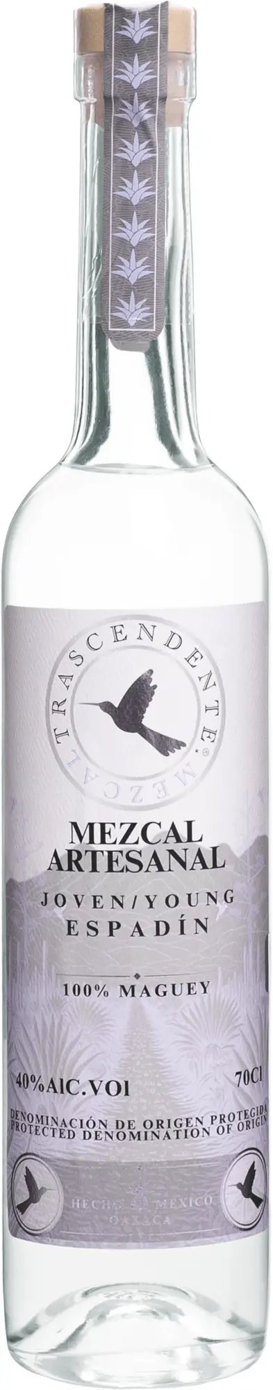 Trascendente Mezcal Artesanal Joven Espadín 40% 0,7l