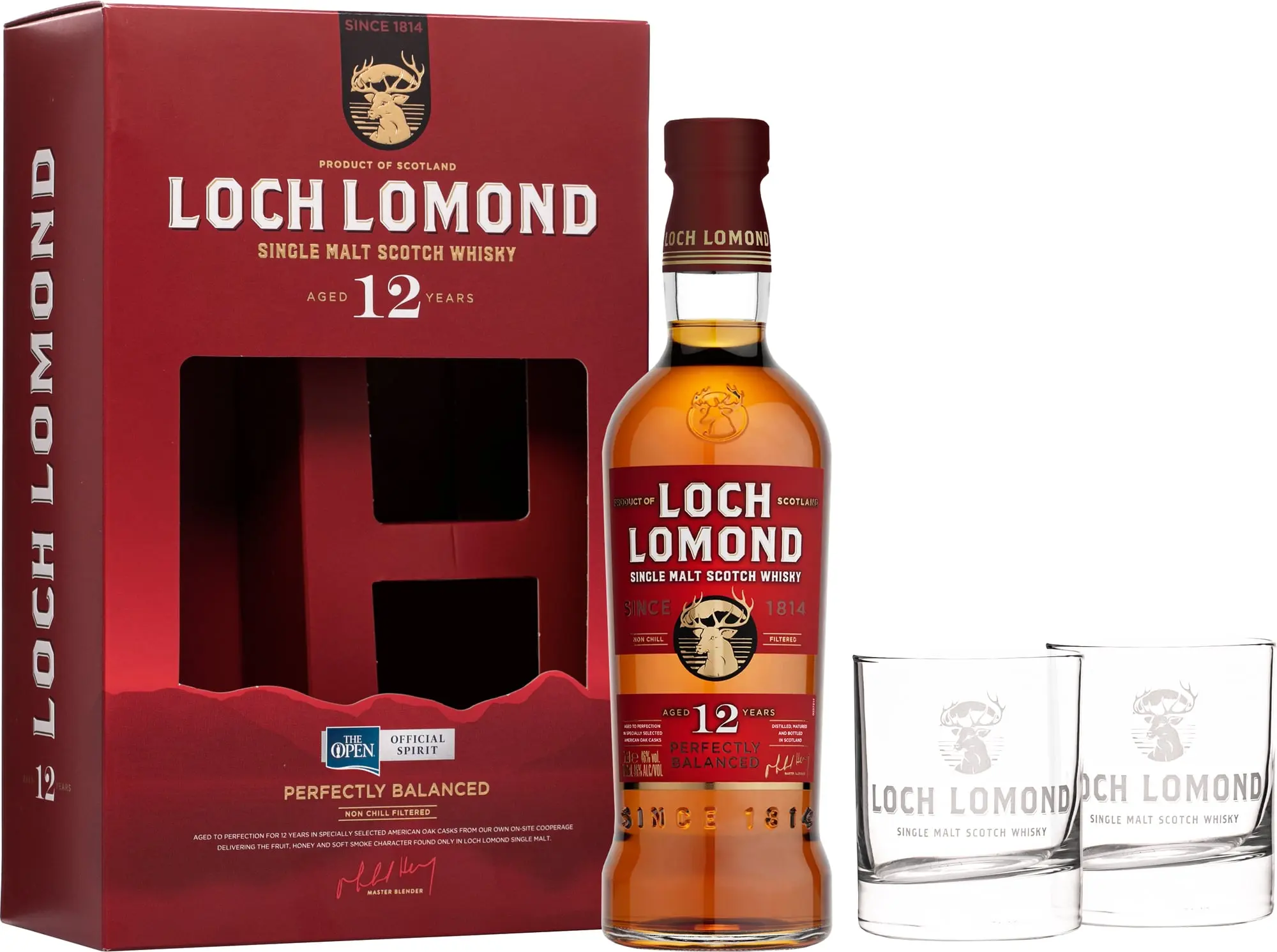 Loch Lomond 12 letá + 2 sklenice 46% 0,7l