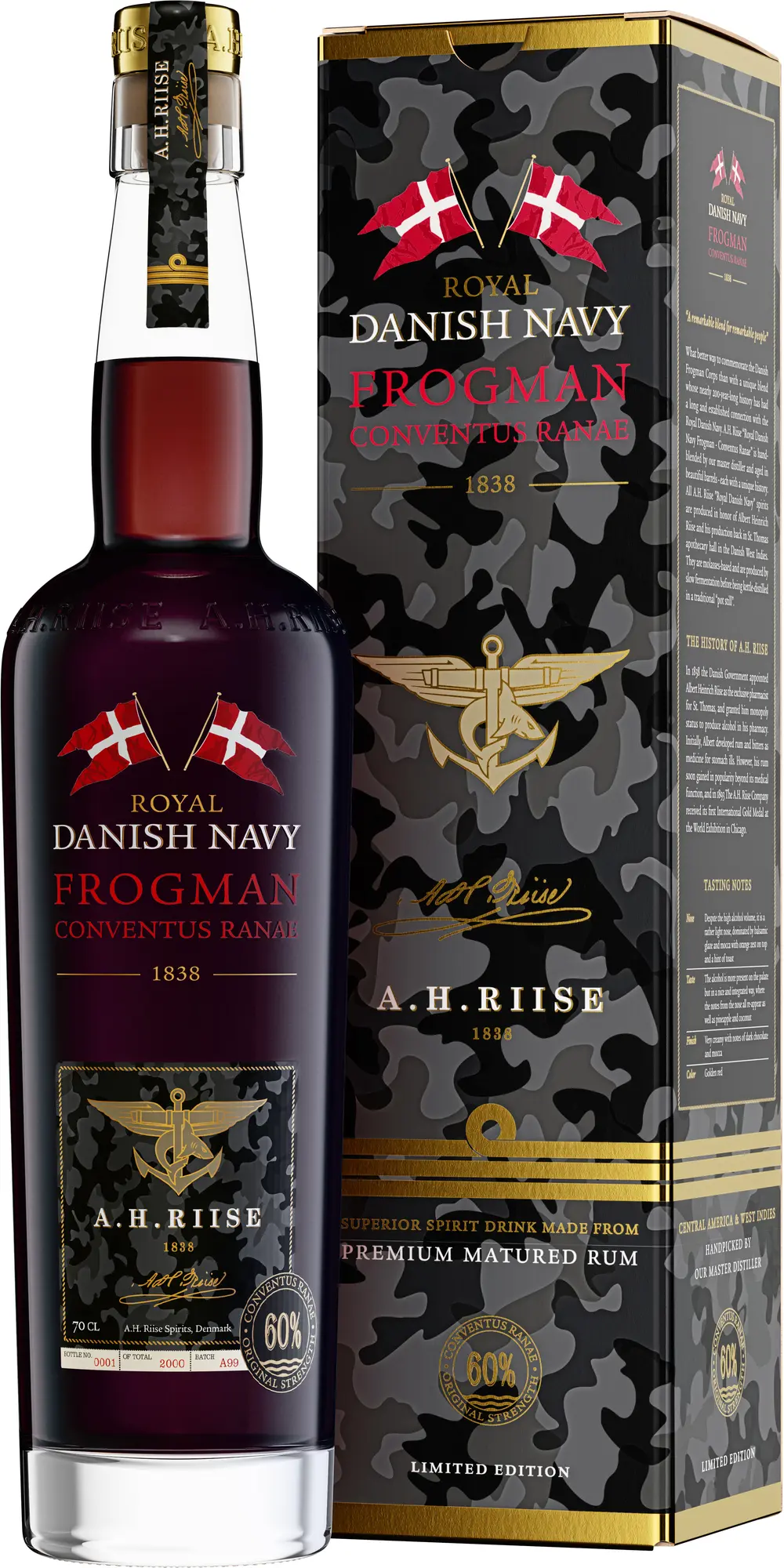 A.H. Riise A.H.Riise Royal Danish Navy Frogman Conventus Ranae 60% 0,7l