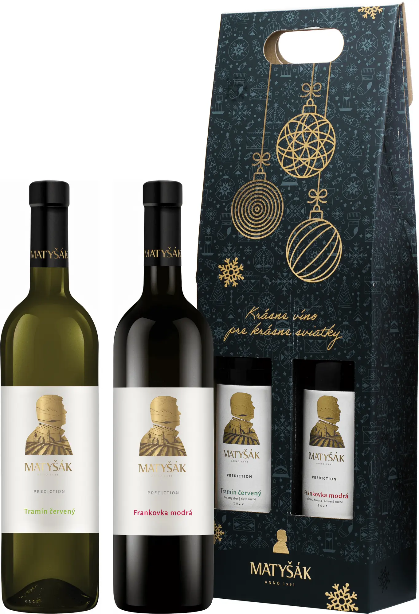 Matyšák Vánoční Set Tramín Červený + Frankovka Modrá 2x0,75l 13% 1,5l