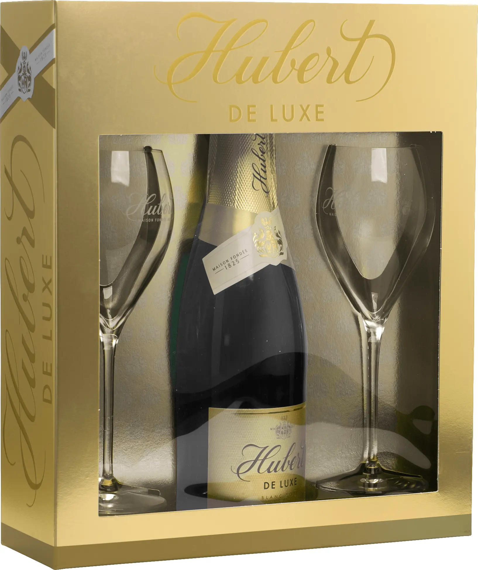 Hubert De Luxe se 2 sklenicemi 7% 0,75l (darčekové balenie 2 poháre)
