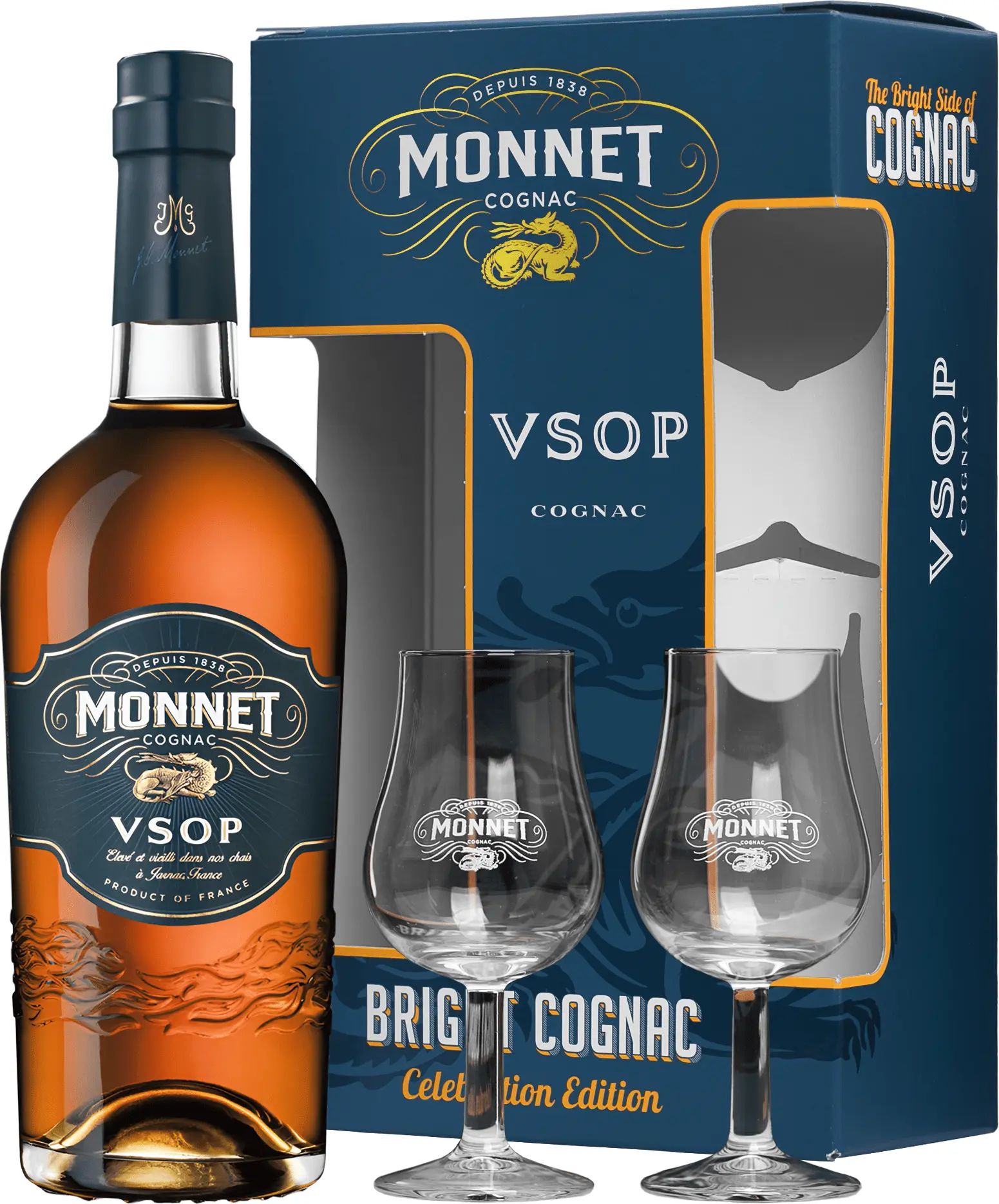 Monnet VSOP se 2 sklenicemi 40% 0,7l