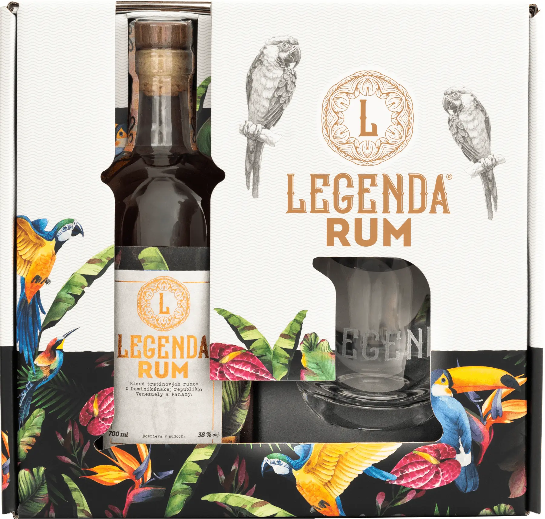 Legenda Rum se sklenicí 38% 0,7l (darčekové balenie 1 pohár)