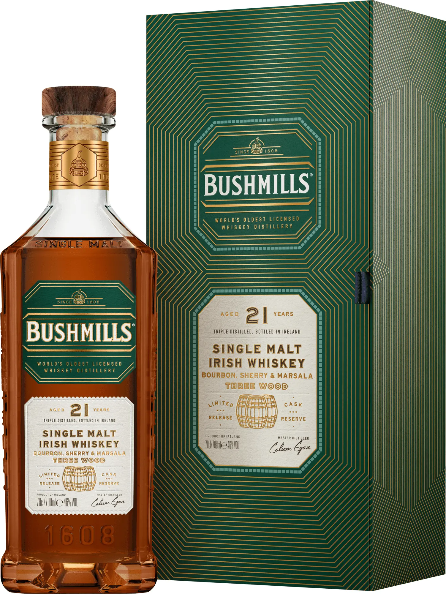 Bushmills 21 letá Three Wood 46% 0,7l