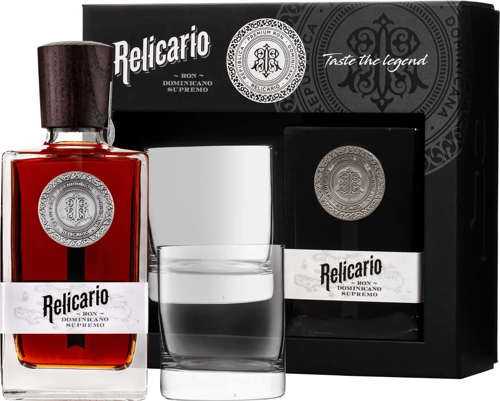 Relicario Ron Dominicano Supremo se sklenicí 40% 0,7l (darčekové balenie 1 pohár)
