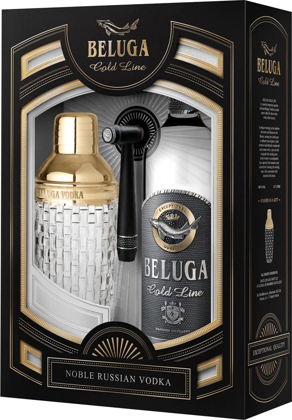 Beluga Gold Line v koženém obalu 40 % 1 l