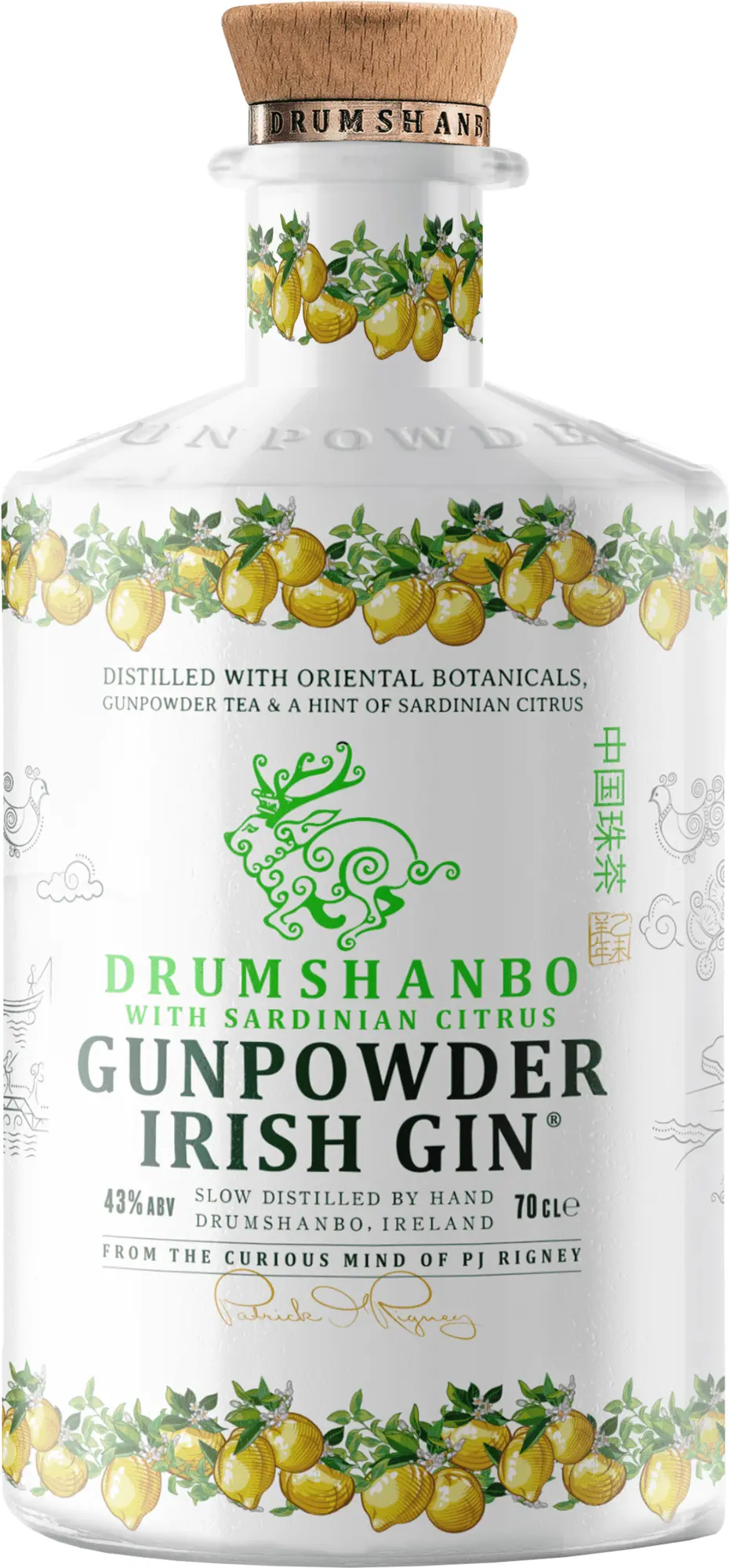 Drumshanbo Gunpowder Irish Gin Sardinian Citrus Edition keramická láhev 43% 0,7l