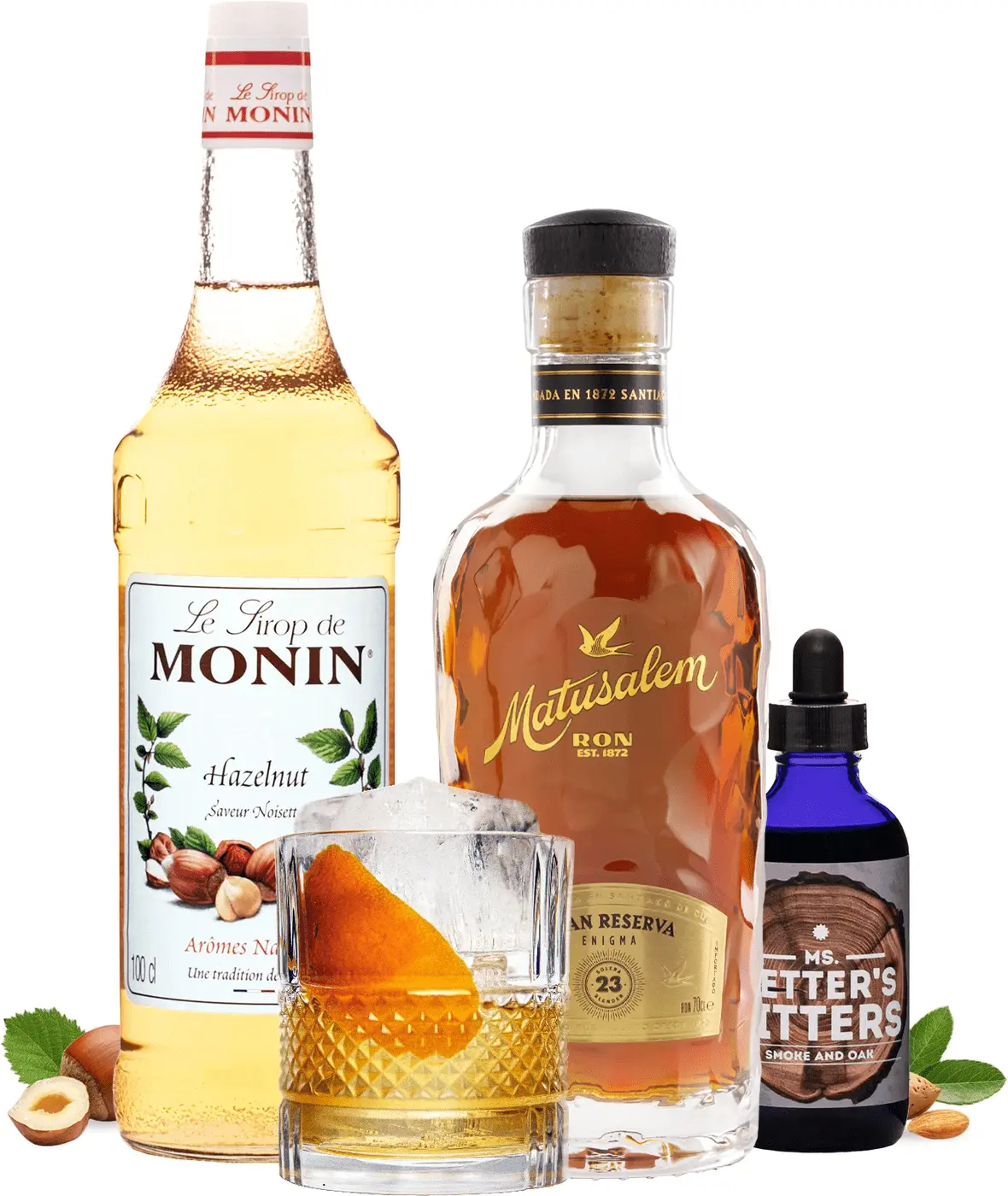 Old Fashioned Hazelnut | Matusalem Gran Reserva 23 (set 1 x 0.12 l, 1 x 1 l, 1 x 0.7 l)
