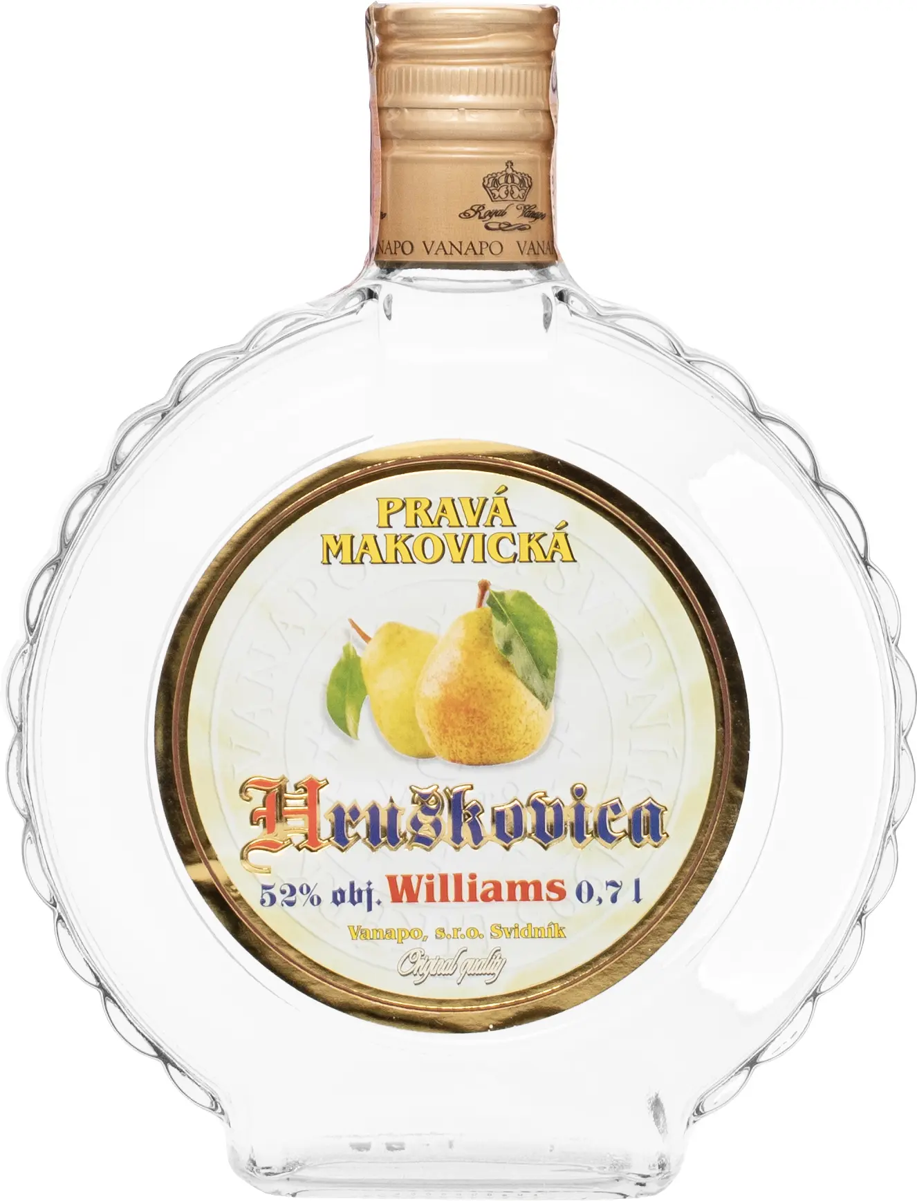 Vanapo Hruškovica Pravá Makovická 52% 0,7l