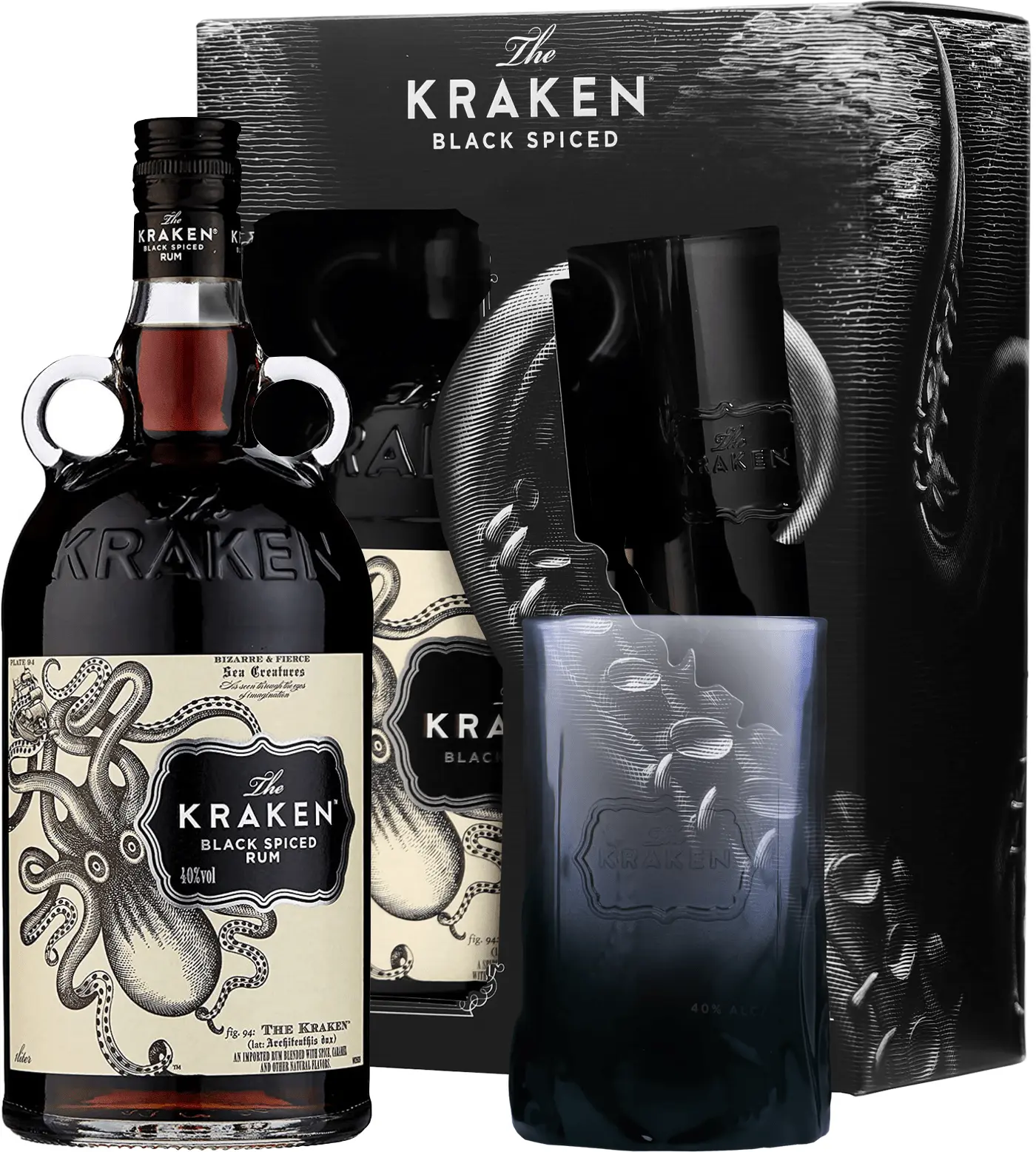 Kraken Black Spiced Rum se sklenicí 40% 1l (darčekové balenie 1 pohár)