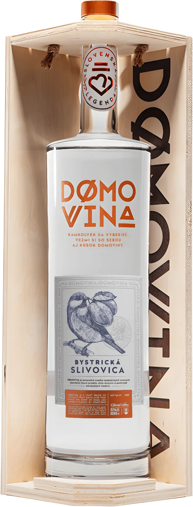 Domovina Bystrická Slivovica 3l 52% (dárkové balení kazeta)