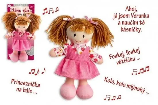 Teddies Panenka Verunka česky mluvící - 20 cm