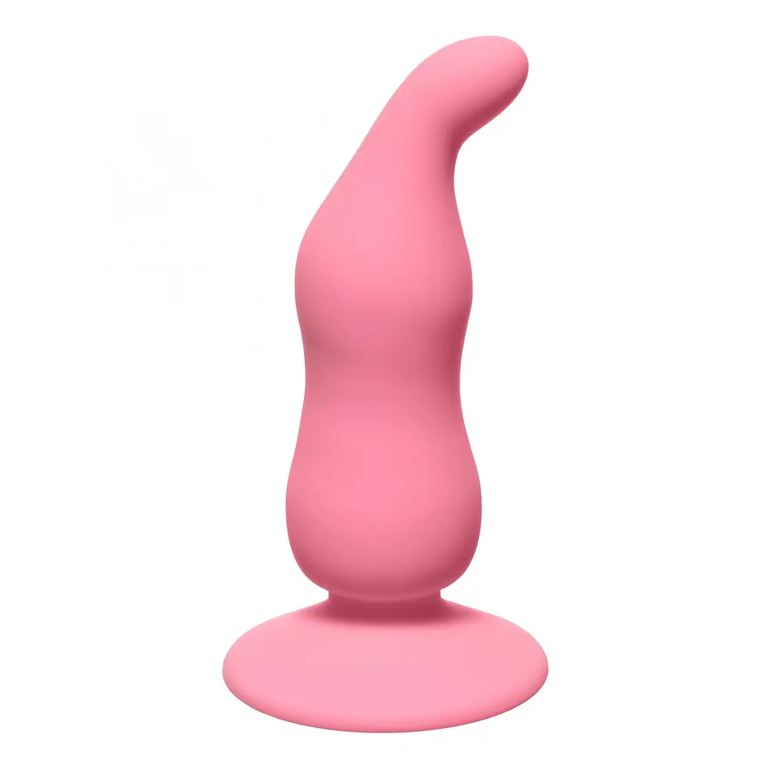 Lola Games Waved silikonový anální kolík s přísavkou | Růžová