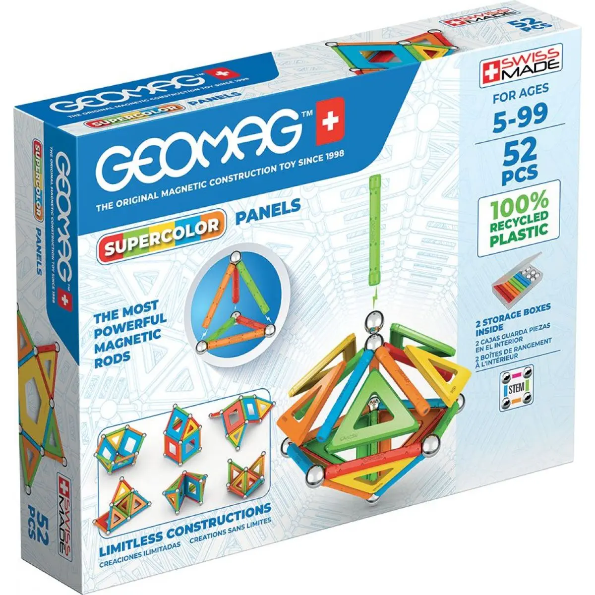 Geomag - Supercolor Panels, 52 dílků