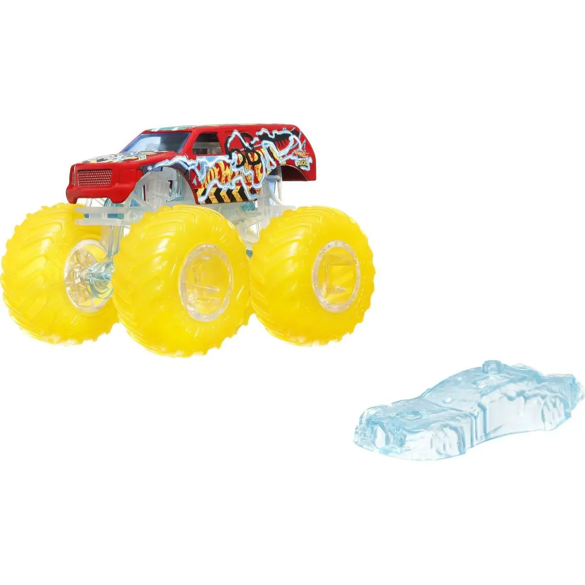 Hot Wheels Monster Trucks Power Smashers truck svítivě žlutá kola