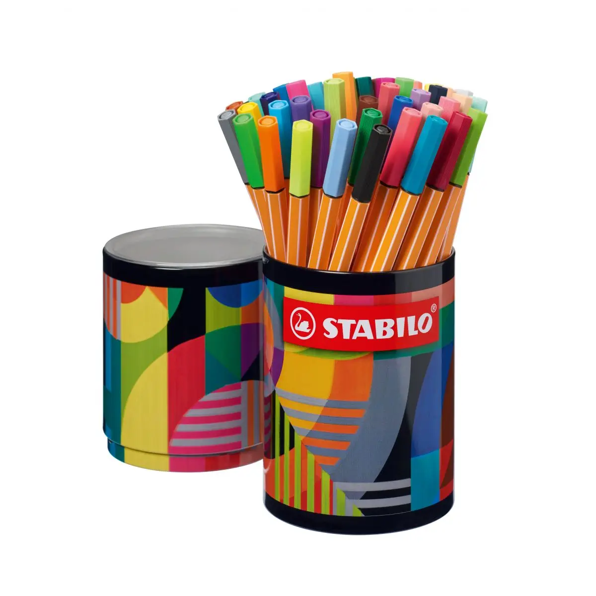 STABILO Liner point 88 ARTY jemný - 45 barev v plechové dóze