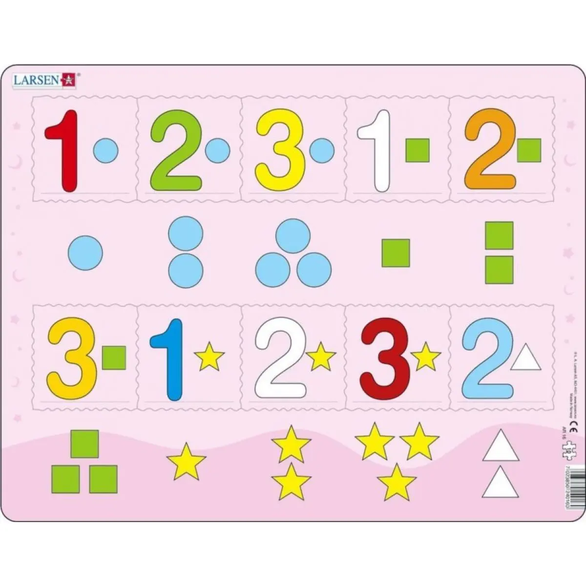 Čísla 1 - 3 (AR16) - puzzle z kategorie Náučné puzzle